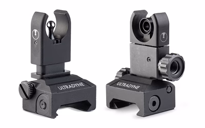 Folding backup iron sights, fixed tactical rifle sights, and flip-up alignment sights.